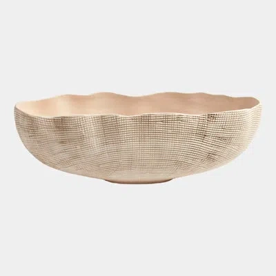 Global Views Sisal Oval Bowl In Tan