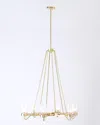 Global Views Six Light Chandelier In Shiny Brass