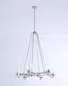 Global Views Six Light Chandelier In Shiny Nickel