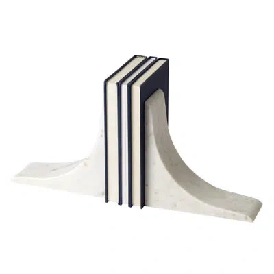 Global Views Sleek Bookend-white
