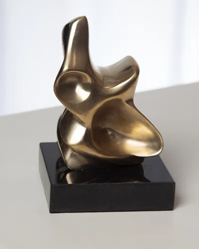 Global Views Small Abstract Figural Sculpture In Gold