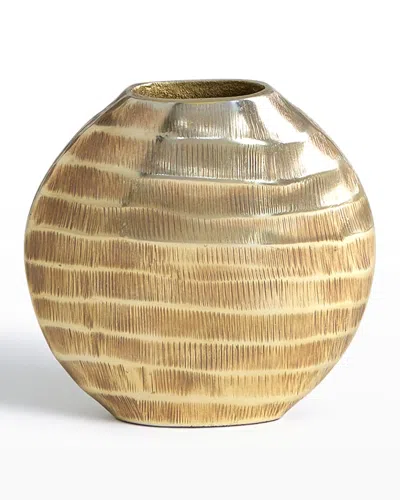 Global Views Small Chased Oval Vase In Gold