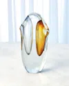 Global Views Small Duet Vase, Amber/grey