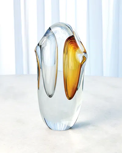 Global Views Small Duet Vase, Amber/grey
