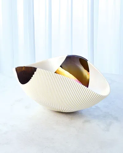 Global Views Small Folded Bowl, Beige/brown