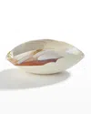 Global Views Small Oval Bowl, Ivory/amber In White