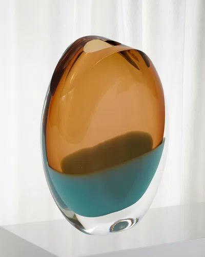 Global Views Small Oval Vase In Amber
