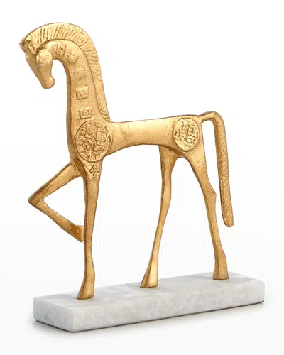 Global Views Small Roman Horse Sculpture In Gold