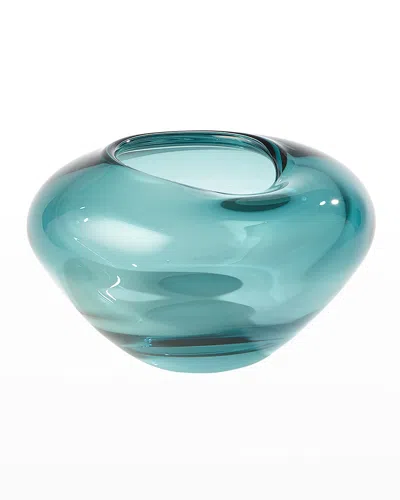 Global Views Small Undulating Vase In Blue