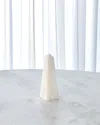Global Views Small White Alabaster Obelisque In White