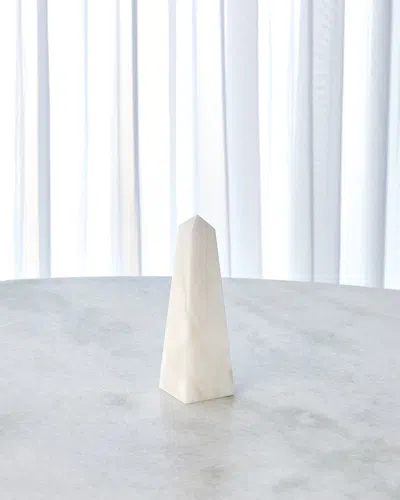 Global Views Small White Alabaster Obelisque