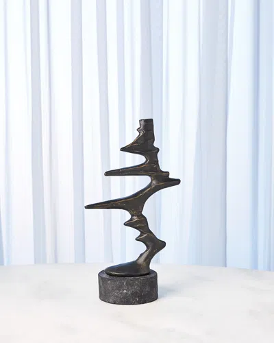 Global Views Large Wind Blown Sculpture In Bronze
