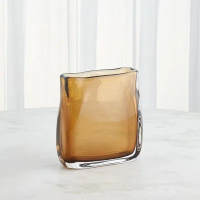 Global Views Soft Rectangle Vase-dark Amber