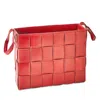 Global Views Soft Woven Leather Basket In Deep Red, Small