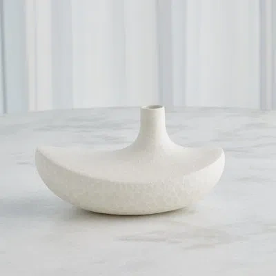 Global Views Solis Ceramic Table Vase In White Lunar