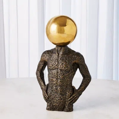 Global Views Sphere Hero-bronze In Gold,bronze