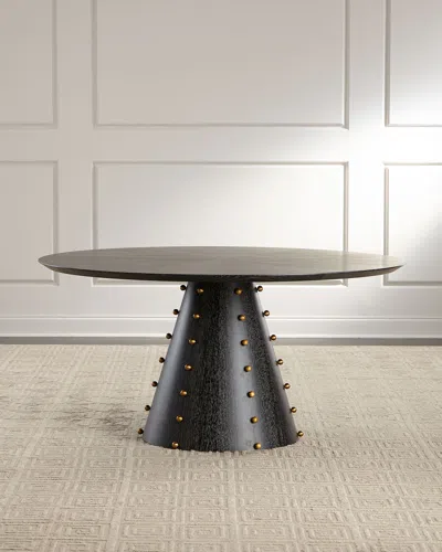 Global Views Spheres Dining Table, 60" In Black