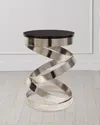 Global Views Spiral End Table In Black/nickel