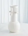 Global Views Spiral Handle Vase, Tall 16" In White