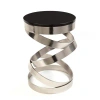 Global Views Spiral Table In Black,silver