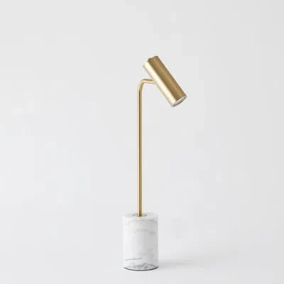 Global Views Spotlight Table Lamp-brass In White