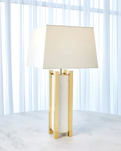 Global Views Square Column Lamp In Gold