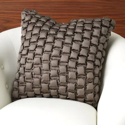 Global Views Square Ruche Pillow-grey In Gray