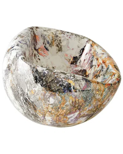 Global Views Squished Bowl In White