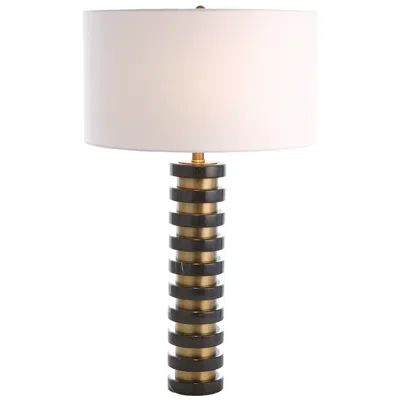 Global Views Stack 30 1/2" High Gold And Black Marble Table Lamp In Neutral