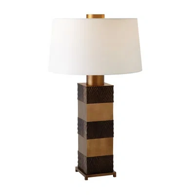 Global Views Stack Metal Table Lamp In Black;brown