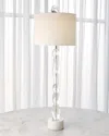 Global Views Stacked Crystal Lamp In White