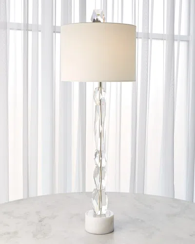 Global Views Stacked Crystal Lamp In White