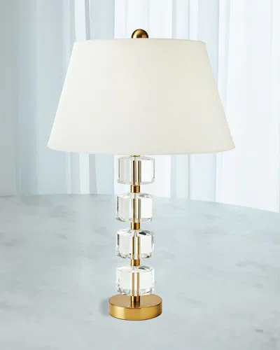 Global Views Stacked Faceted Crystal 32" Table Lamp In Clear