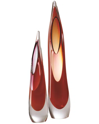 Global Views Stalagmite Vase In Red