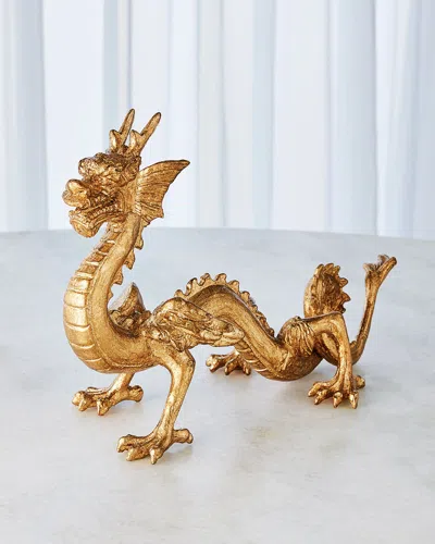 Global Views Standing Dragon Gold Leaf Sculpture