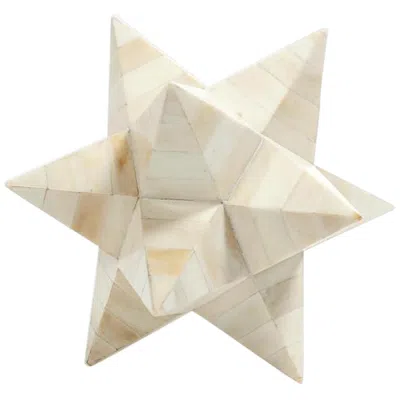 Global Views Stellated Natural White 7"h Decorative Horn Dodecahedron