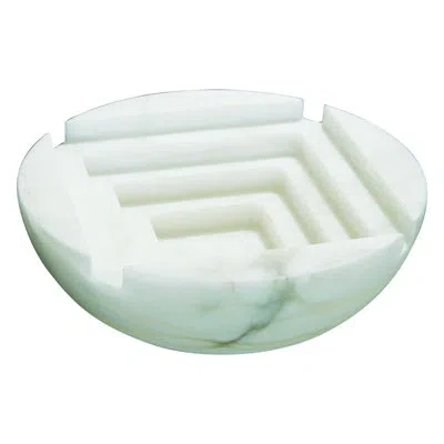 Global Views Stepwell Bowl-alabaster In White