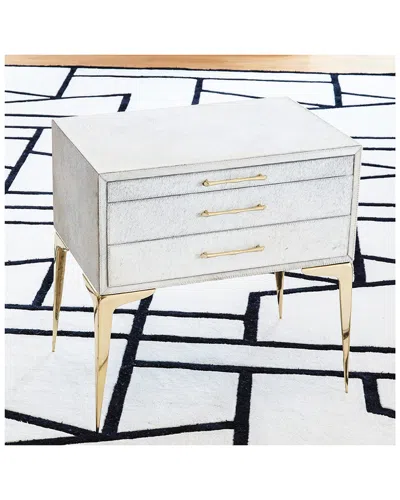 Global Views Stiletto Bedside Table In White