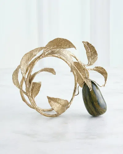 Global Views Stone Fruit Sculpture In Gold