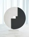 Global Views Stone Medallion Sculpture In Black/white