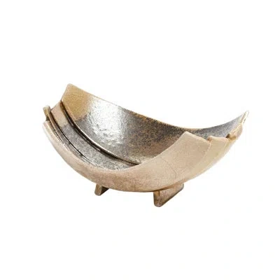Global Views Strata Bowl-raku In Brown