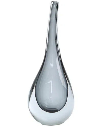 Global Views Stretched Neck Vase In Grey