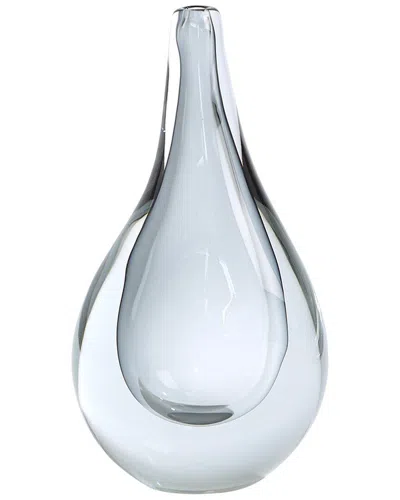 Global Views Stretched Neck Vase In Grey