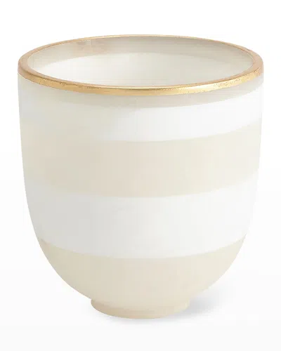 Global Views Striped Alabaster Bowl In Neutral