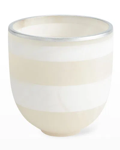 Global Views Striped Alabaster Bowl In White