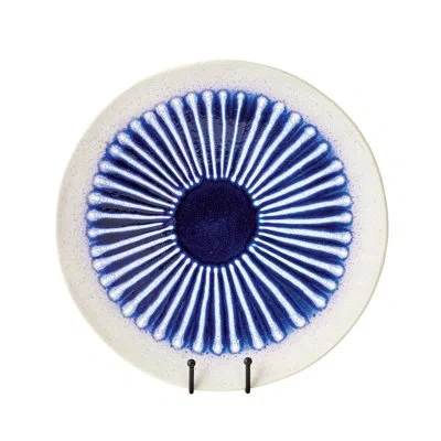 Global Views Striped Plate-cobalt In Cobalt,white