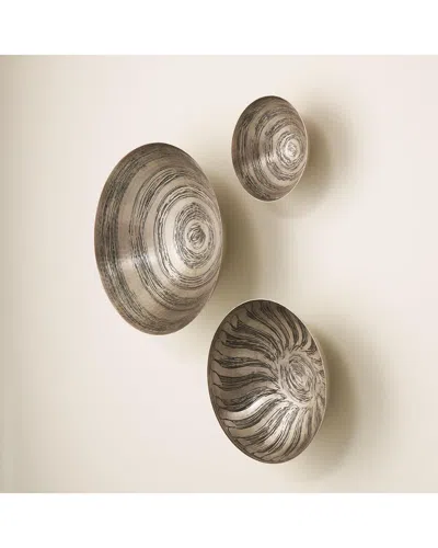 Global Views Sun Etched Wall Bowl In Gray