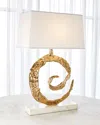 Global Views Swirl Lamp In Brass