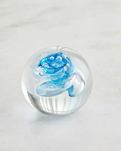 Global Views Swirl Paperweight In Blue