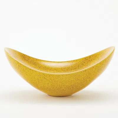 Global Views Swoop Citron Yellow Reactive Glaze 20" Wide Modern Ceramic Bowl